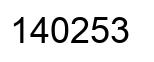 Number 140253 black image