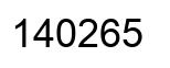 Number 140265 black image