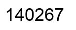 Number 140267 black image
