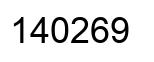 Number 140269 black image