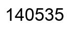 Number 140535 black image