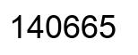 Number 140665 black image