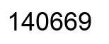 Number 140669 black image