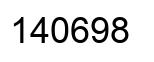 Number 140698 black image