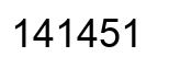 Number 141451 black image