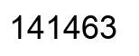 Number 141463 black image