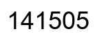 Number 141505 black image