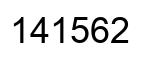 Number 141562 black image