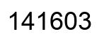 Number 141603 black image