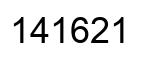 Number 141621 black image