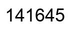 Number 141645 black image