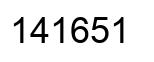 Number 141651 black image