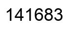 Number 141683 black image