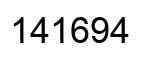 Number 141694 black image