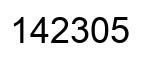 Number 142305 black image