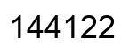Number 144122 black image