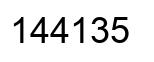 Number 144135 black image