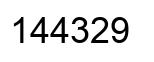 Number 144329 black image