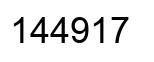 Number 144917 black image