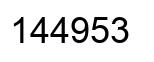 Number 144953 black image