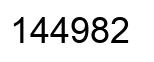 Number 144982 black image