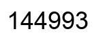 Number 144993 black image