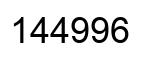Number 144996 black image