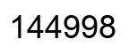 Number 144998 black image
