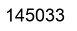 Number 145033 black image