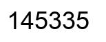 Number 145335 black image