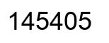 Number 145405 black image
