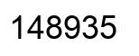 Number 148935 black image