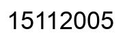 Number 15112005 black image