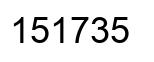 Number 151735 black image