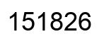 Number 151826 black image