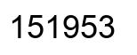 Number 151953 black image
