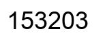 Number 153203 black image