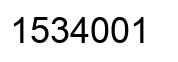 Number 1534001 black image
