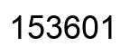 Number 153601 black image