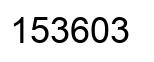 Number 153603 black image