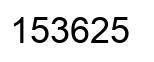 Number 153625 black image