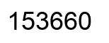 Number 153660 black image