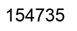 Number 154735 black image