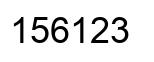 Number 156123 black image