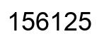 Number 156125 black image