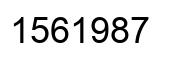Number 1561987 black image