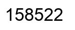 Number 158522 black image