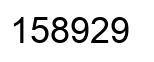 Number 158929 black image