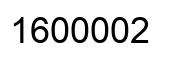 Number 1600002 black image