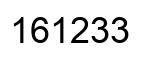 Number 161233 black image